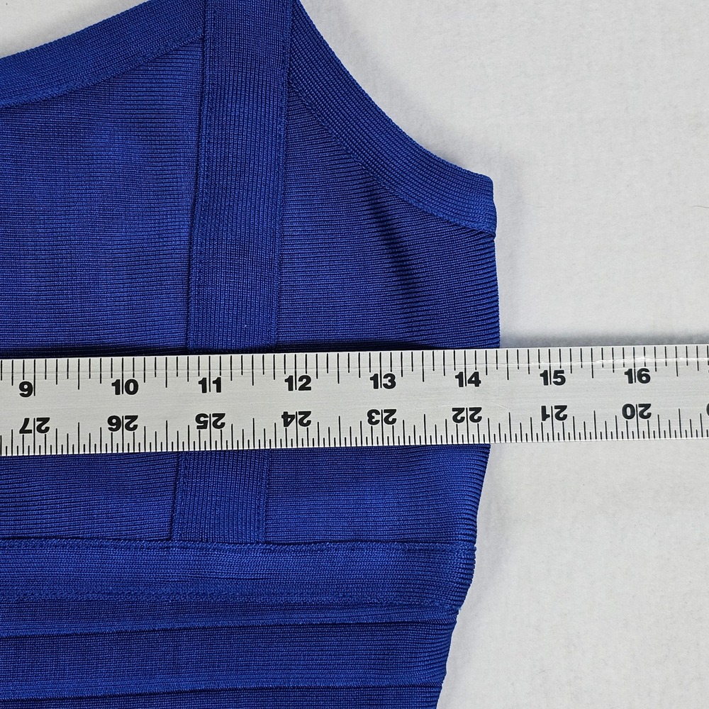 Phistic Royal Blue Bandage Dress Sleeveless Bodycon Midi Square Neck Womens S - Picture 6 of 9